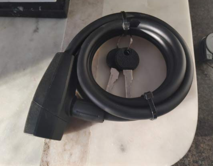 Black Cable Bike Lock with Keys New