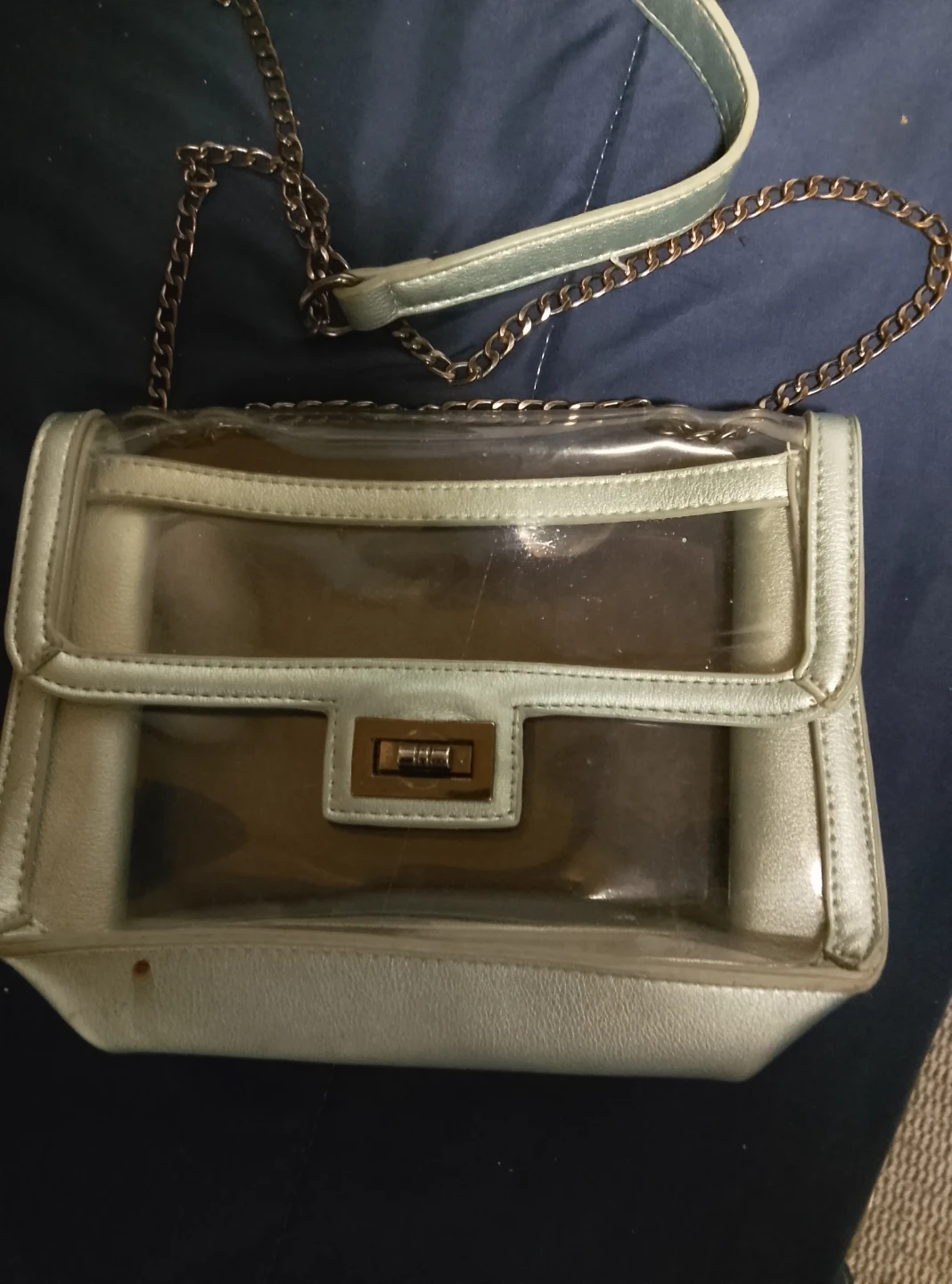 Clear crossbody purse with chain strap
