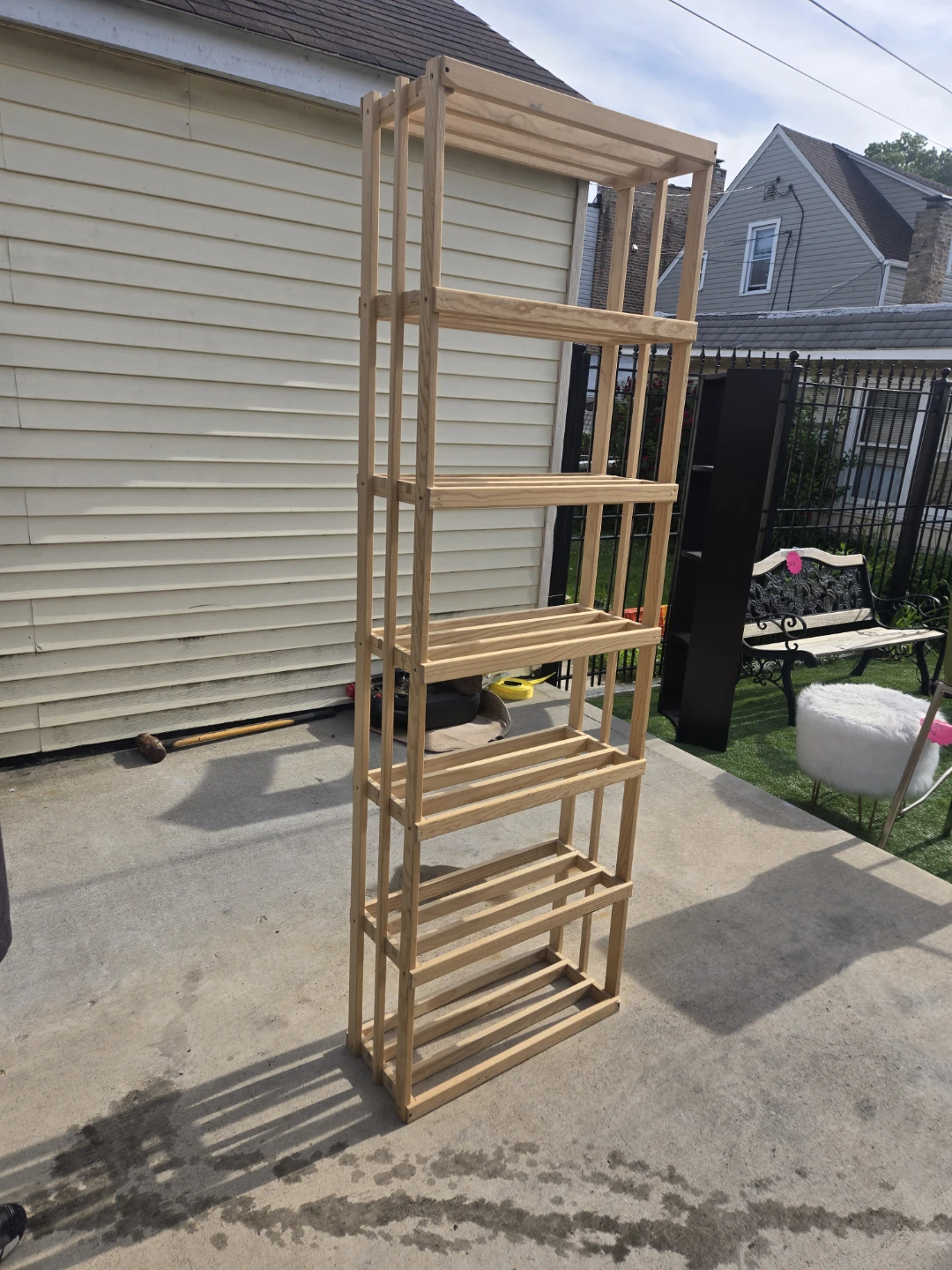 Tall Wooden Shelf Unit