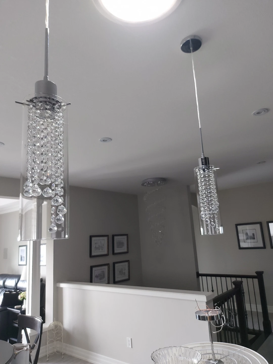 2 Crystal Pendant Light Fixtures