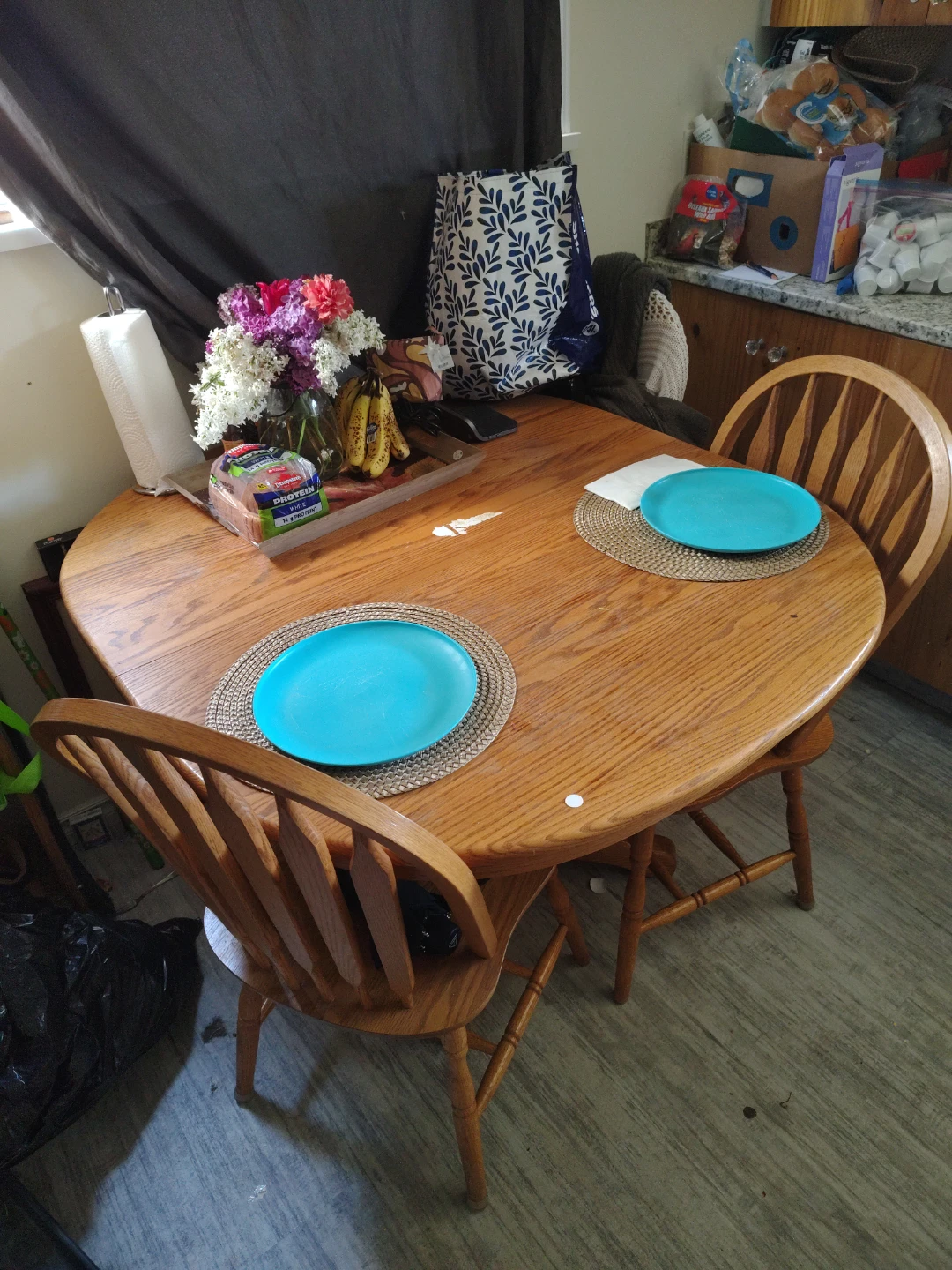 Oak Dining Table with 3 Chairs