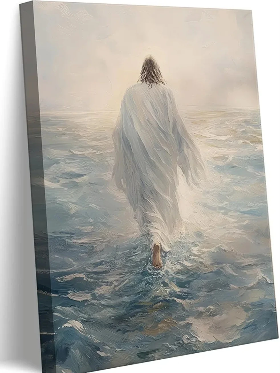New Jesus Walking on Water Canvas Art 12x16"