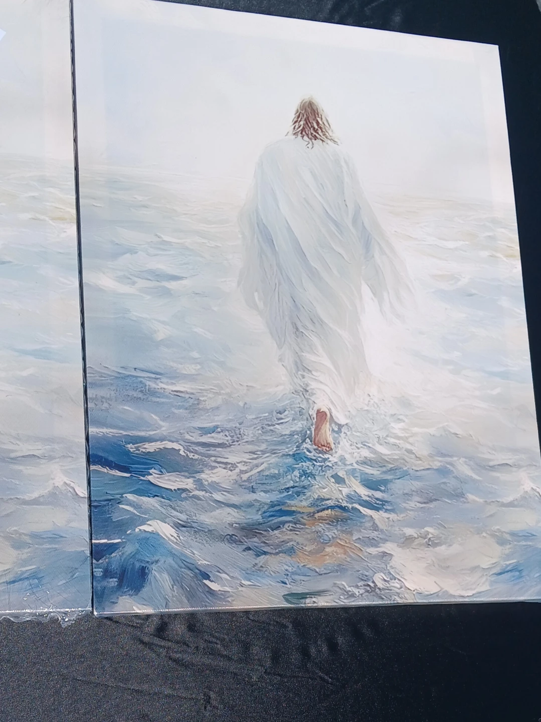 New Jesus Walking on Water Canvas Art 12x16" - photo 3