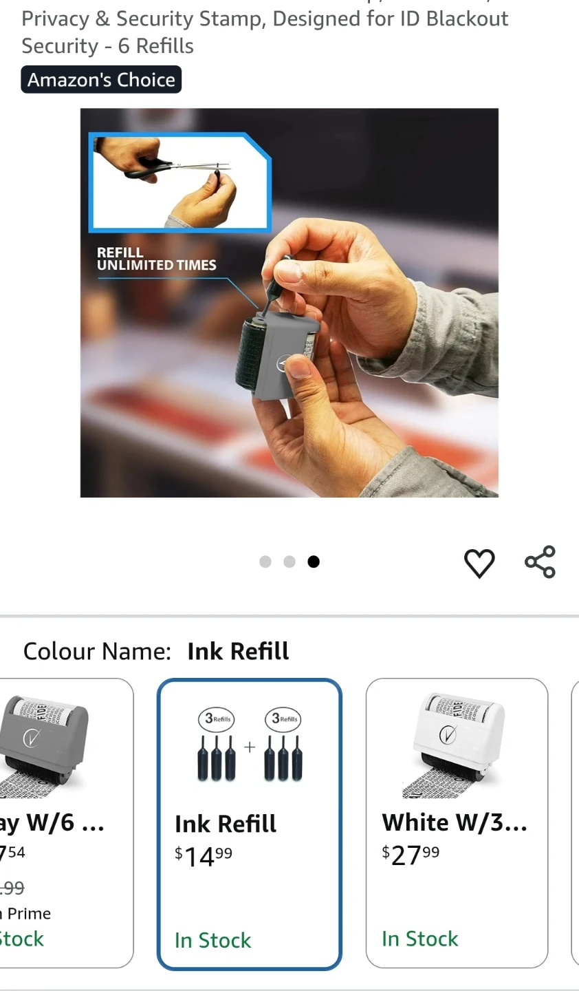 3 Privacy Stamp Ink Refills - photo 5