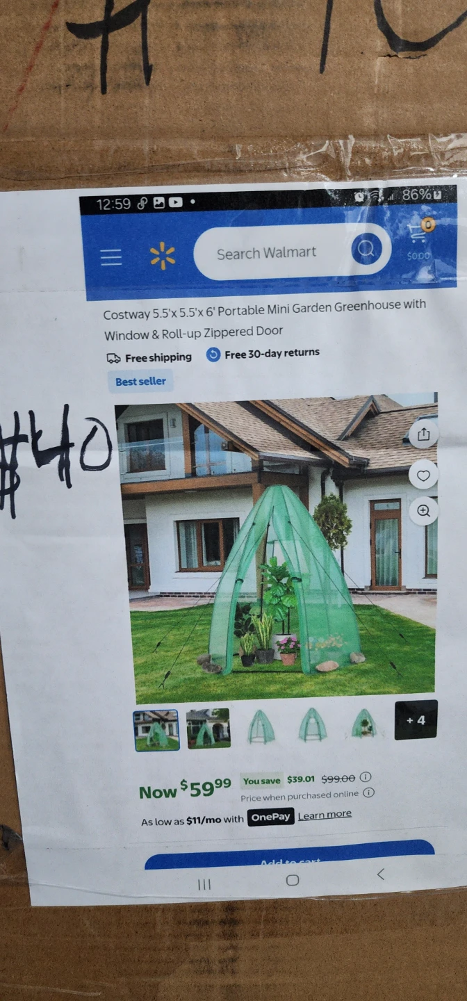 Costway 5.5'x 5.5'x 6' Portable Mini Garden Greenhouse