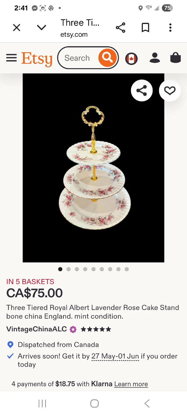 Royal Albert Lavender Rose Three Tiered Cake Stand