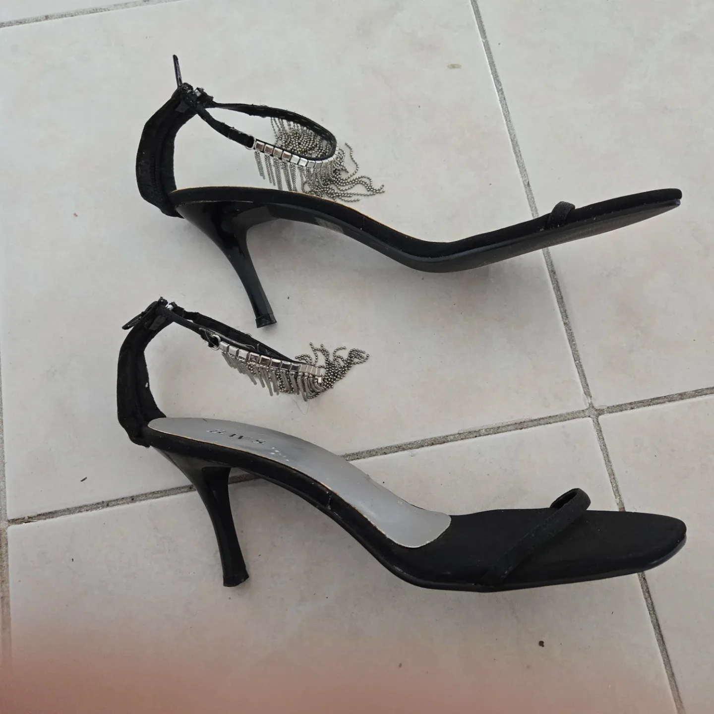 Black Heels with Silver Fringe - photo 3