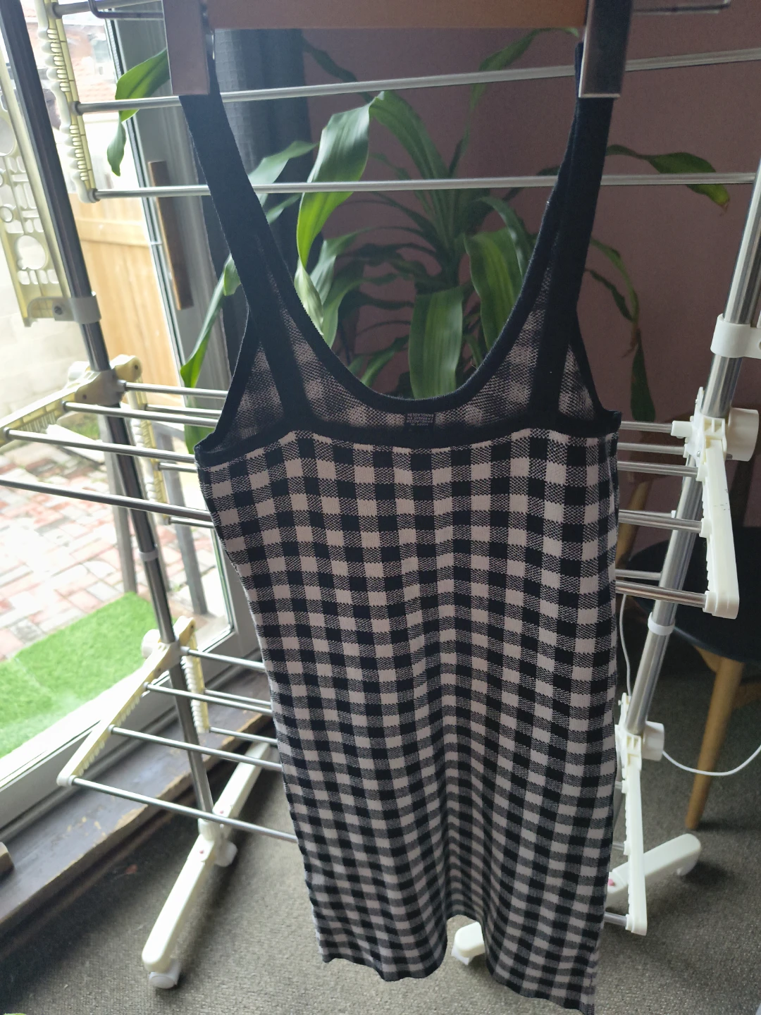 Black and White Gingham Tank Dress - photo 2