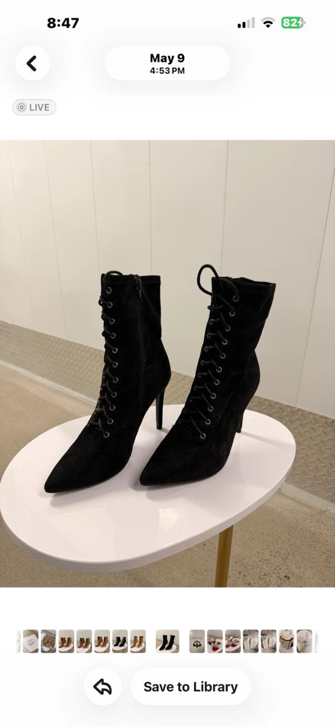 Steve Madden Black Lace-Up Stiletto Ankle Boots - photo 2