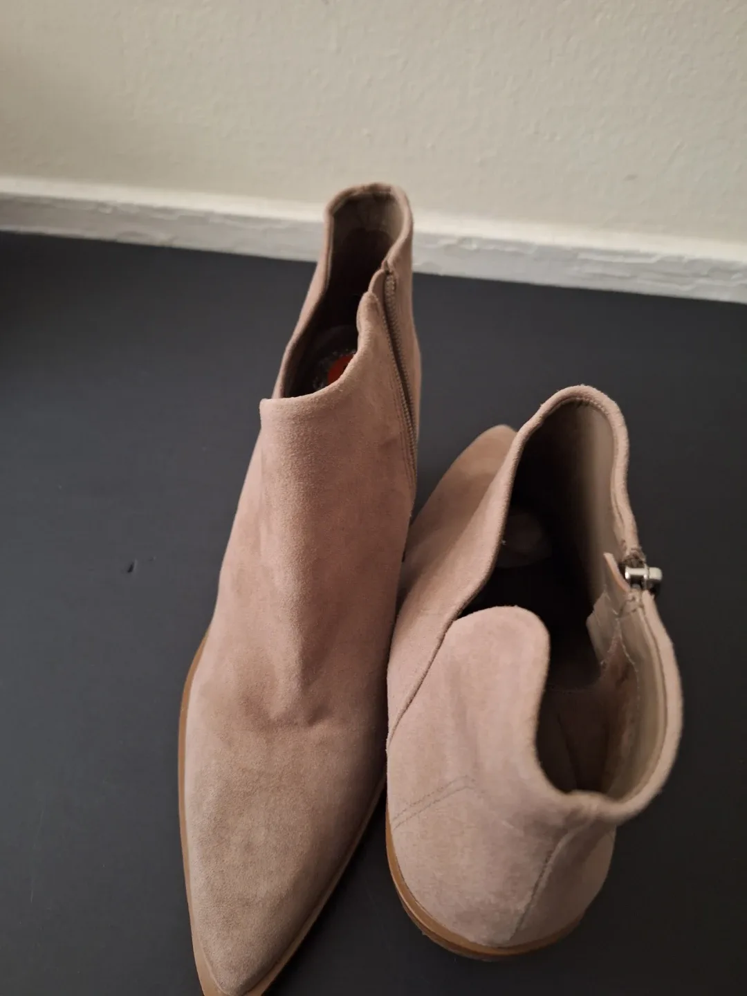Women's Taupe Suede Ankle Boots - photo 2