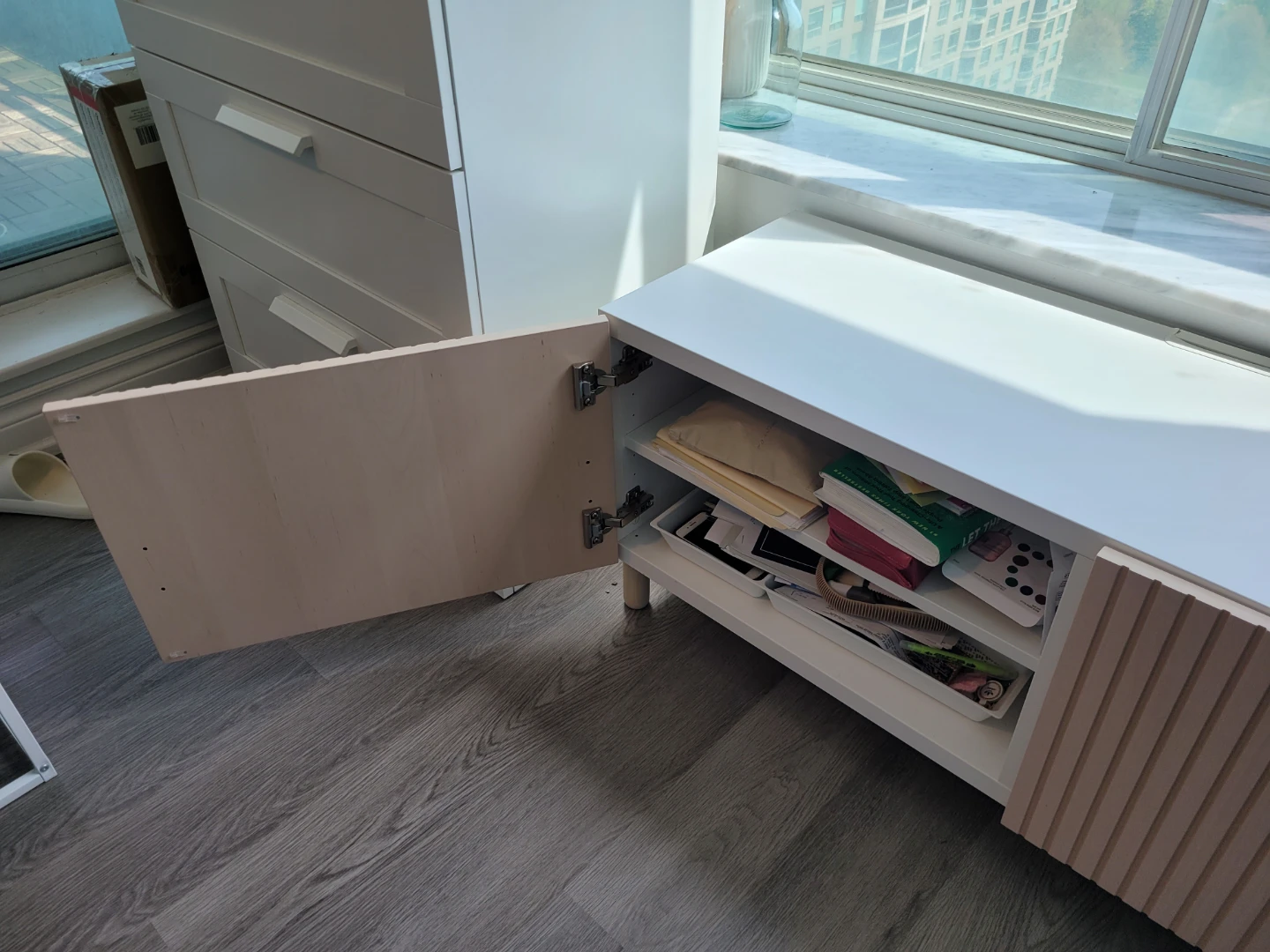 IKEA BESTA TV Bench - White/Birch Veneer - photo 4