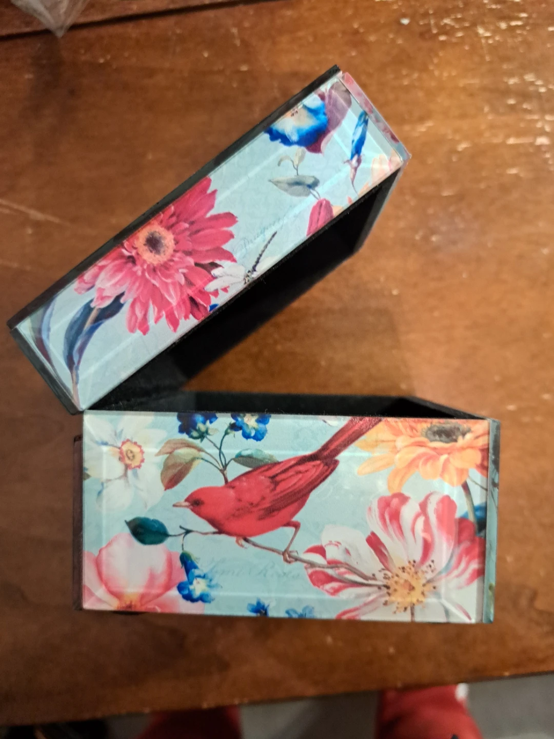 Decorative Hinged Box with Floral and Bird Design - photo 2