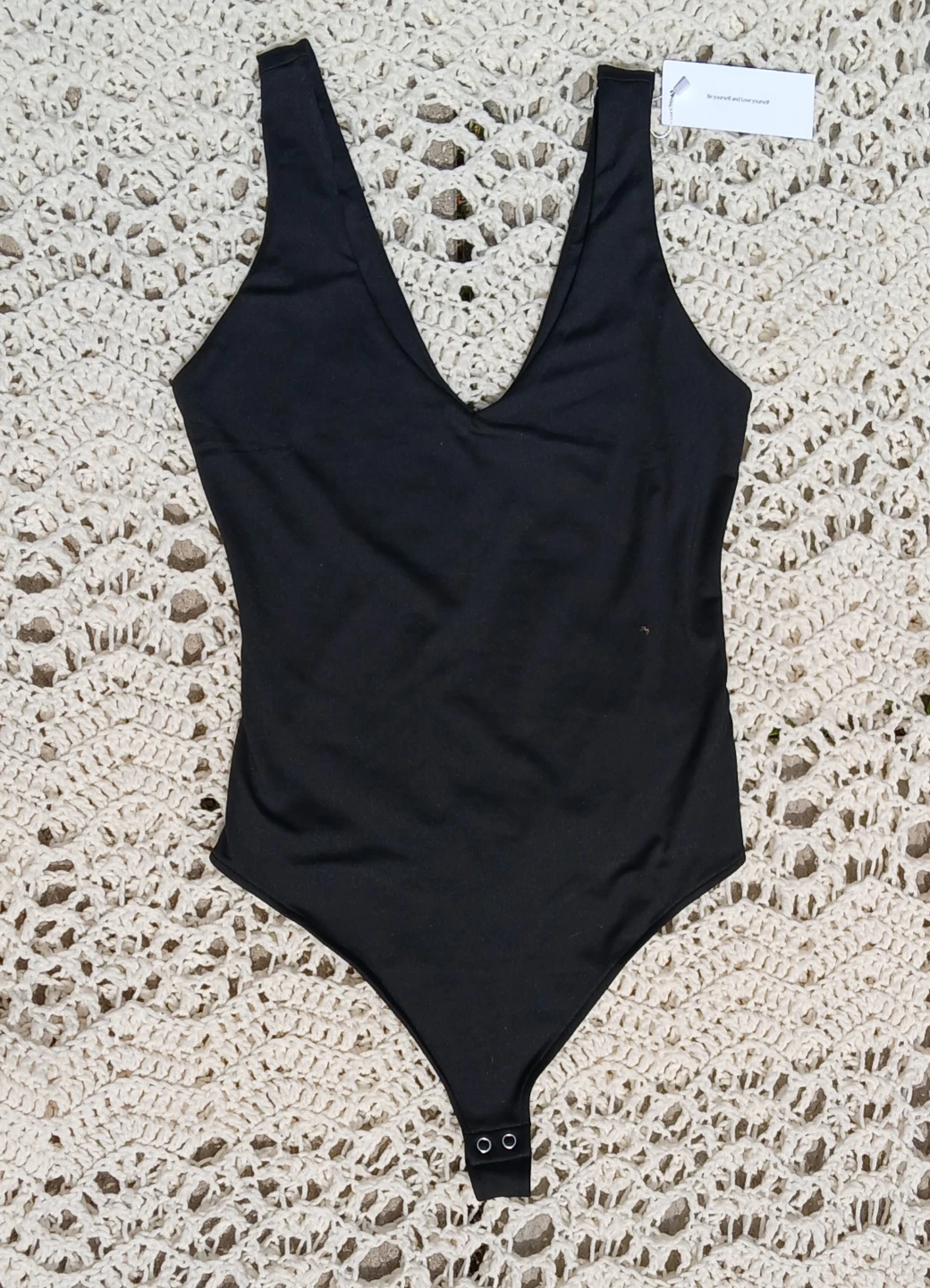 Black V-Neck Bodysuit - photo 3