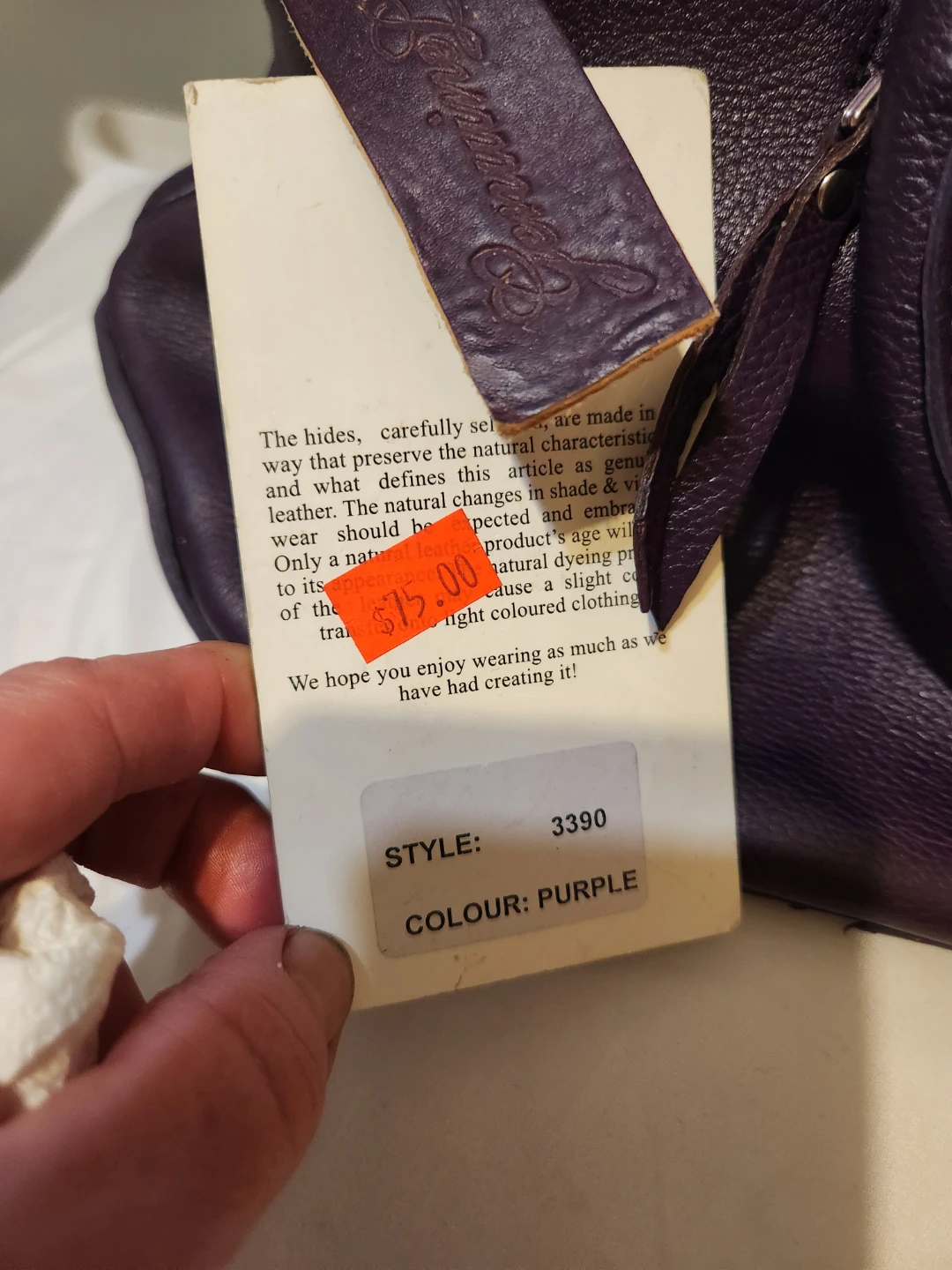 New purple excellent leather purse - photo 3