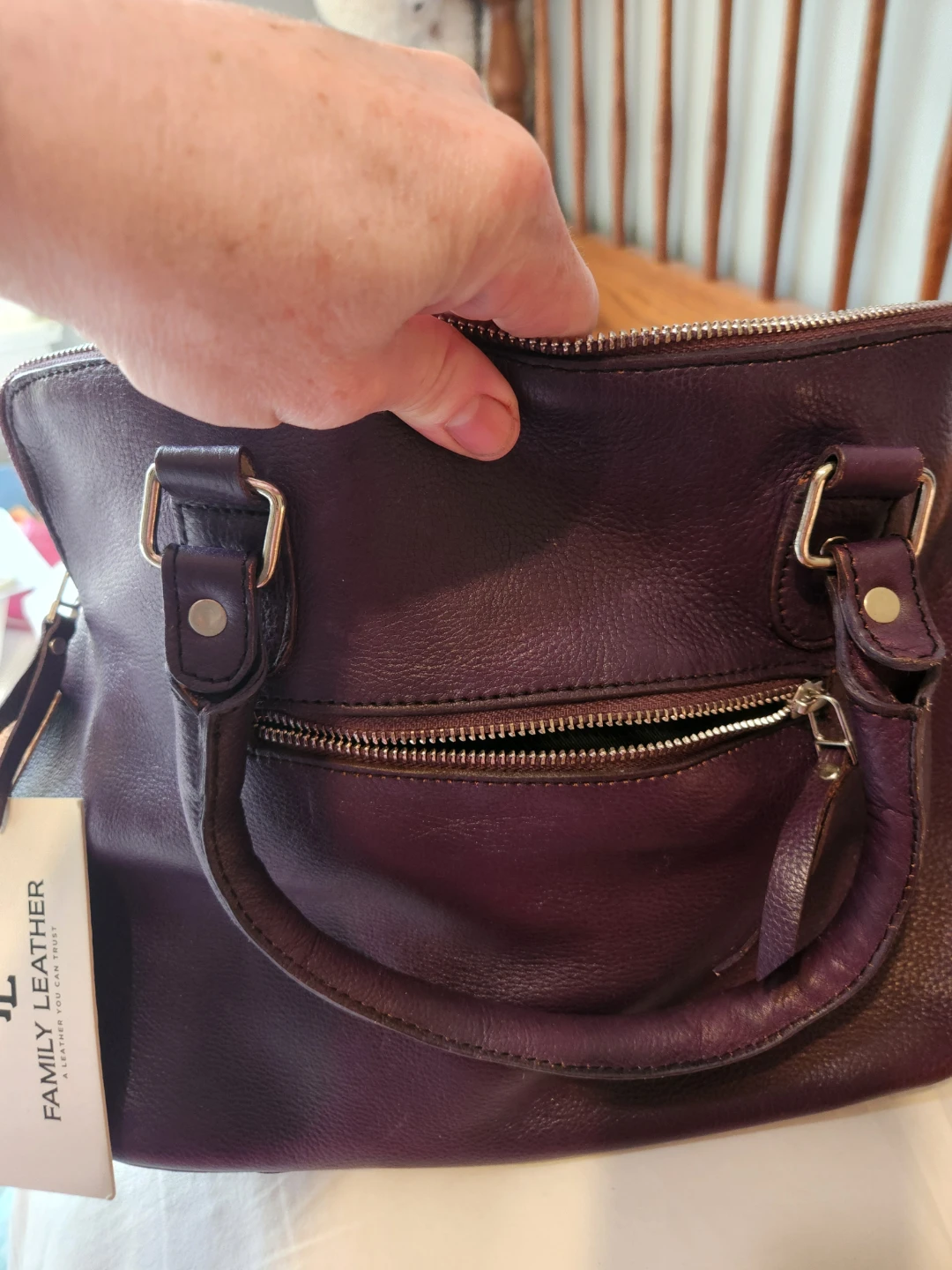 New purple excellent leather purse - photo 4