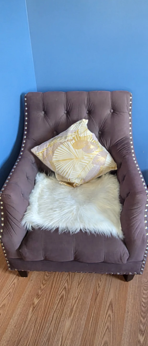Tufted Accent Chair with Studded Trim