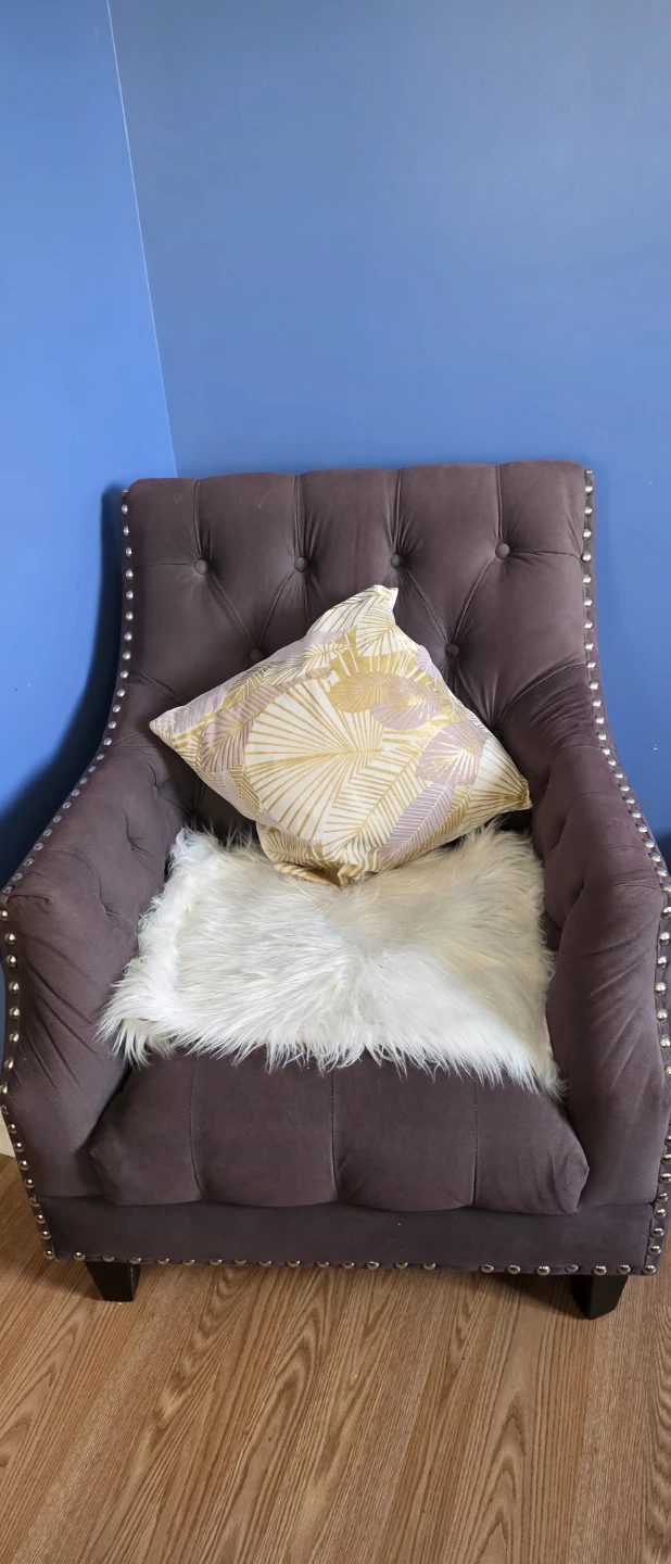Tufted Accent Chair with Studded Trim - photo 2