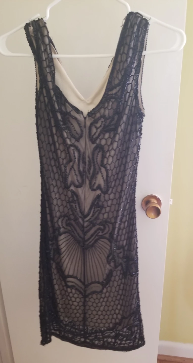 Black Beaded Cocktail Dress - photo 2