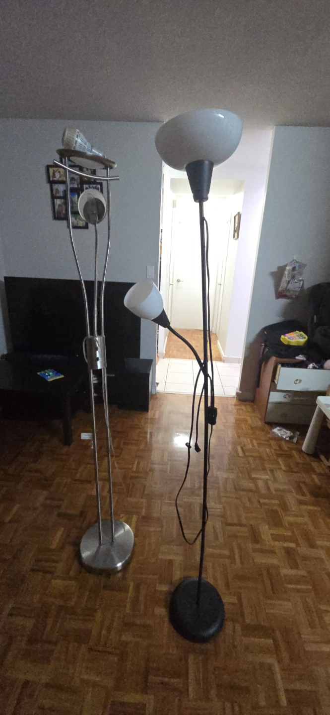 Two Floor Lamps - Silver and Black - photo 2