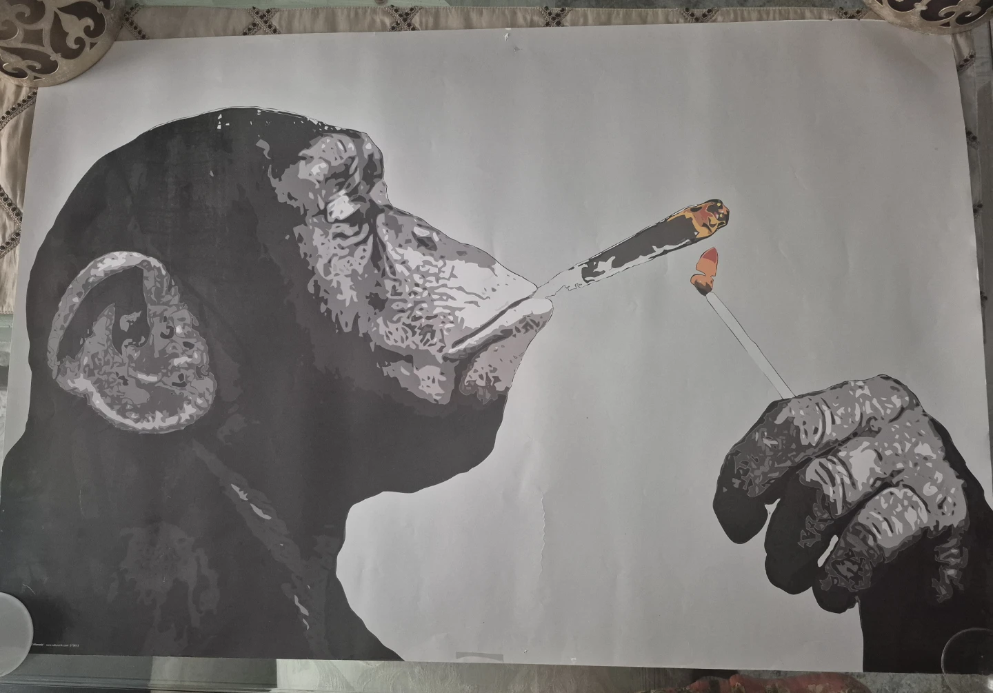 Chimpanzee Smoking Poster