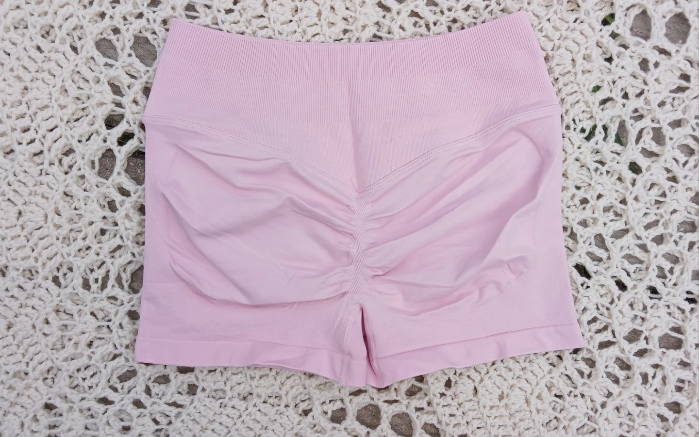 Light Pink Ruched Athletic Shorts - photo 2