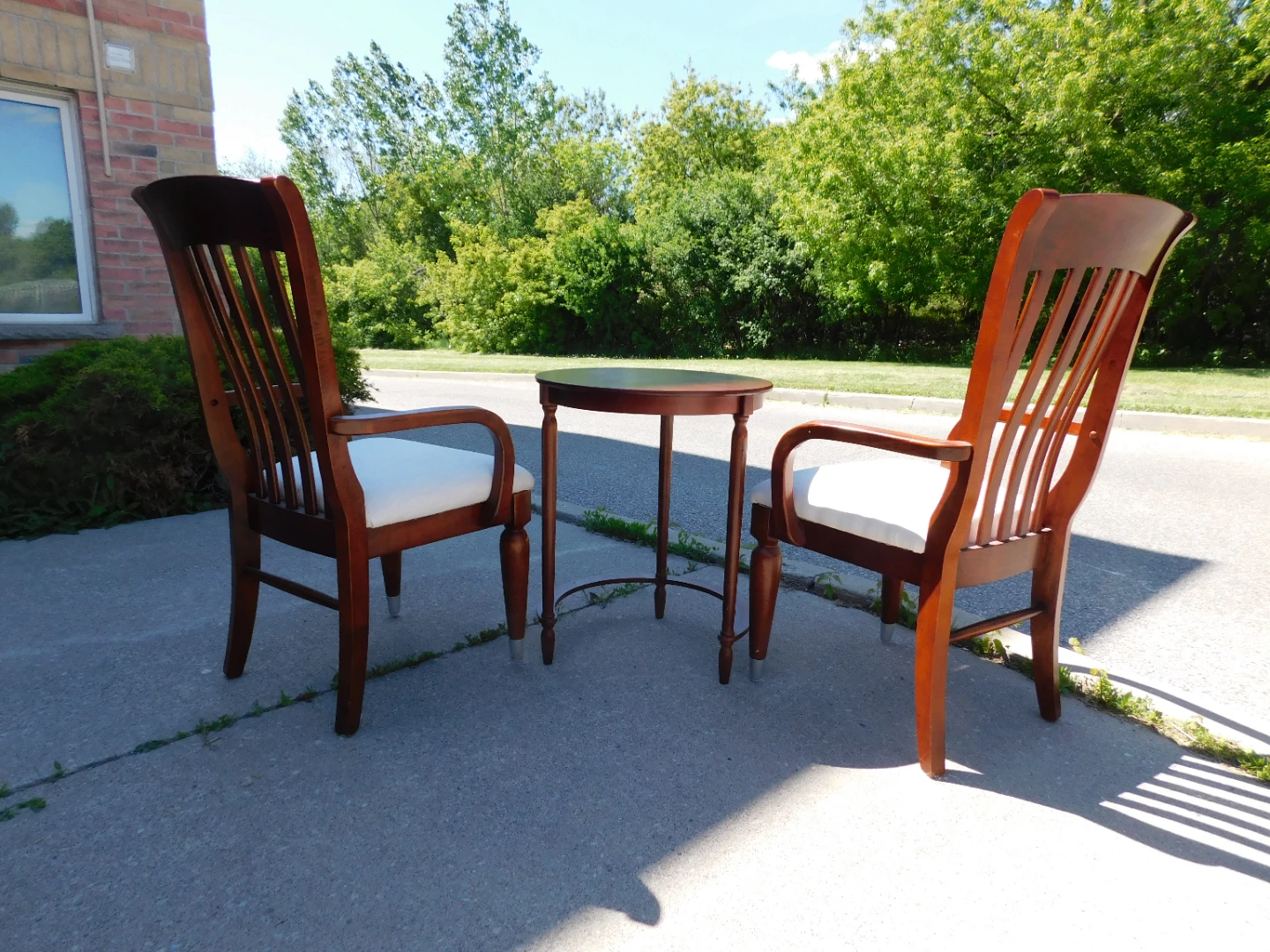 Wooden Dining Chairs and Side Table Set - photo 4