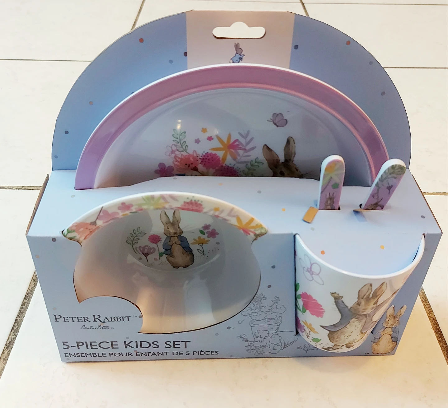 New Peter Rabbit 5 Piece Kids Dinnerware Set - photo 2