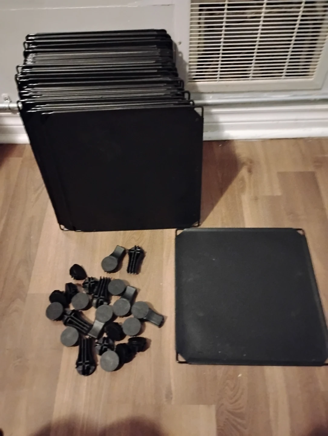 Set of 10 Black Metal Pet Beds