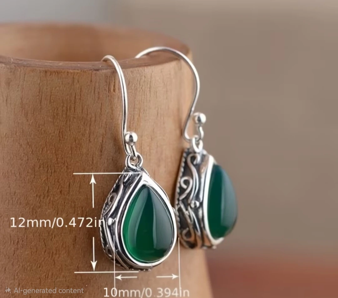 Vintage Blue Waterdrop Shaped Earrings. - photo 2