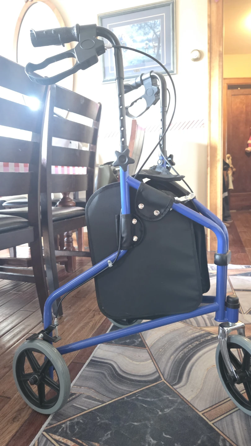 Blue 3-Wheel Walker with Bag - photo 2
