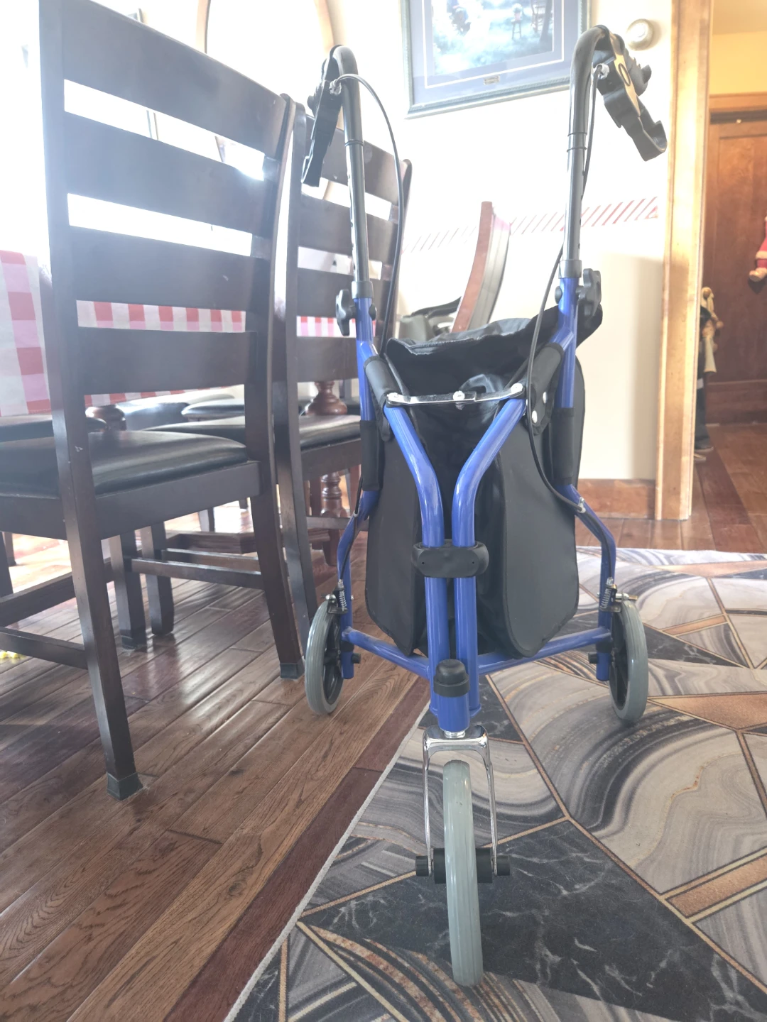 Blue 3-Wheel Walker with Bag - photo 3