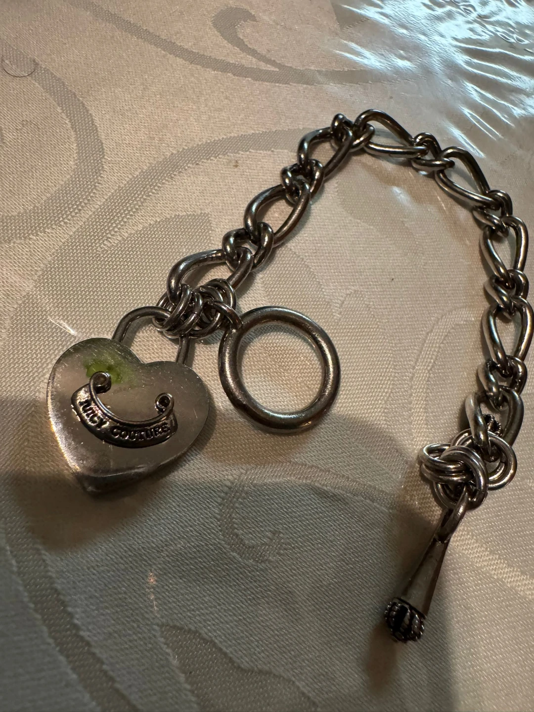 Juicy Couture Silver tone Heart Lock Charm Bracelet - photo 2