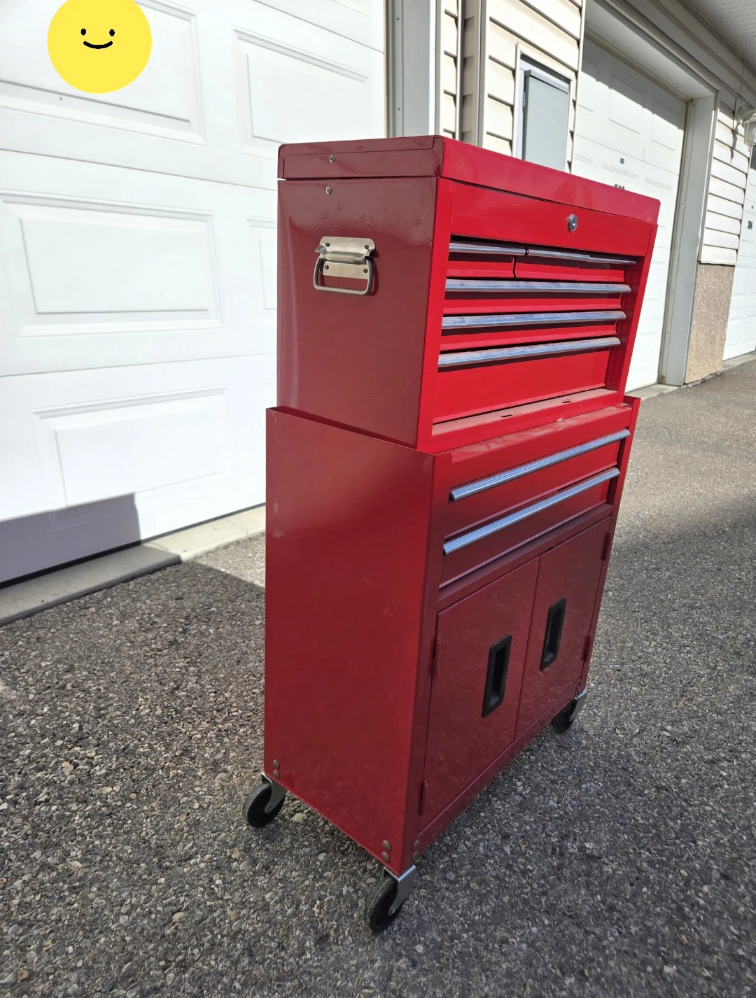 23.5" Red Metal Rolling Tool Chest with Drawers and Cabinets - photo 2