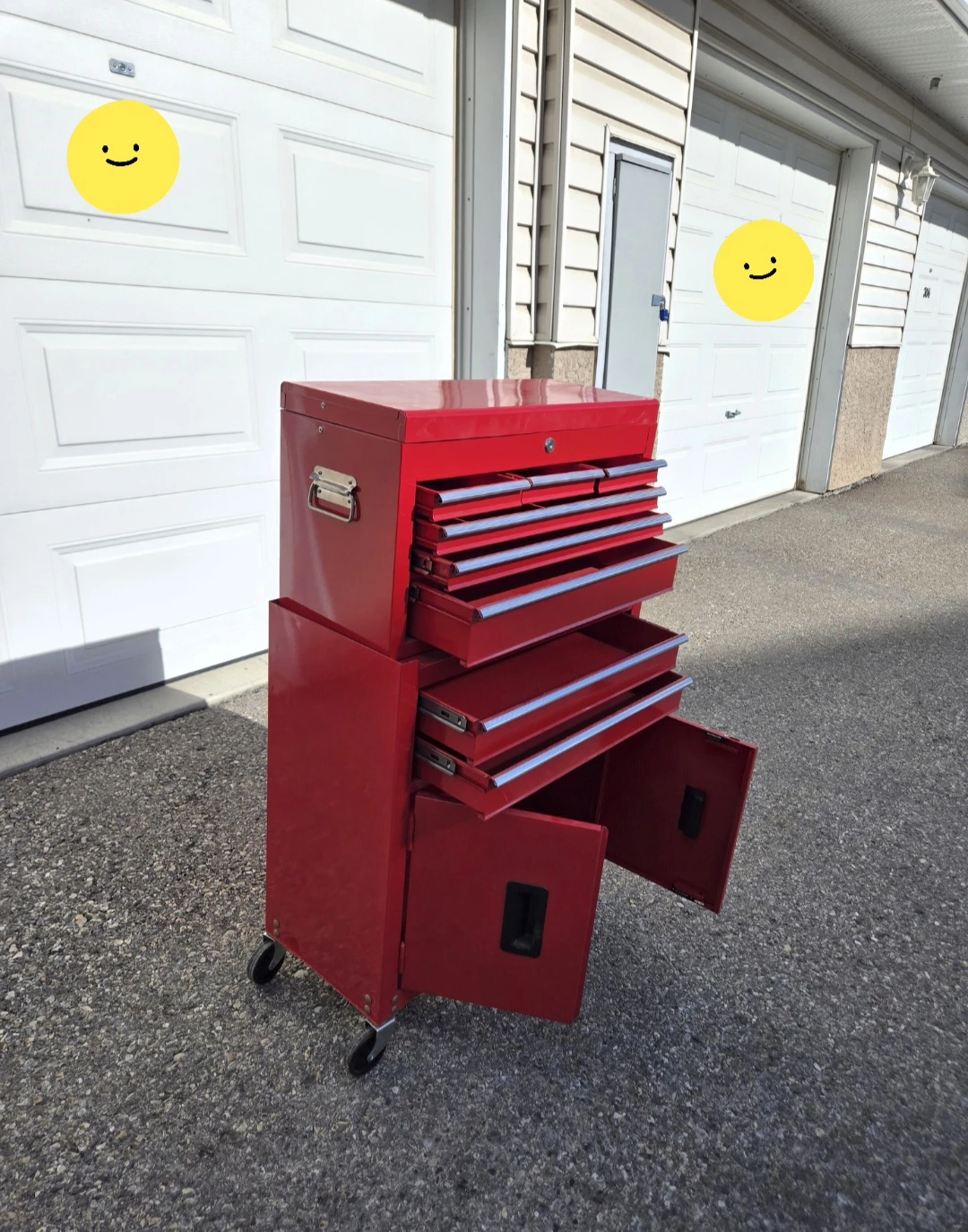 23.5" Red Metal Rolling Tool Chest with Drawers and Cabinets - photo 3