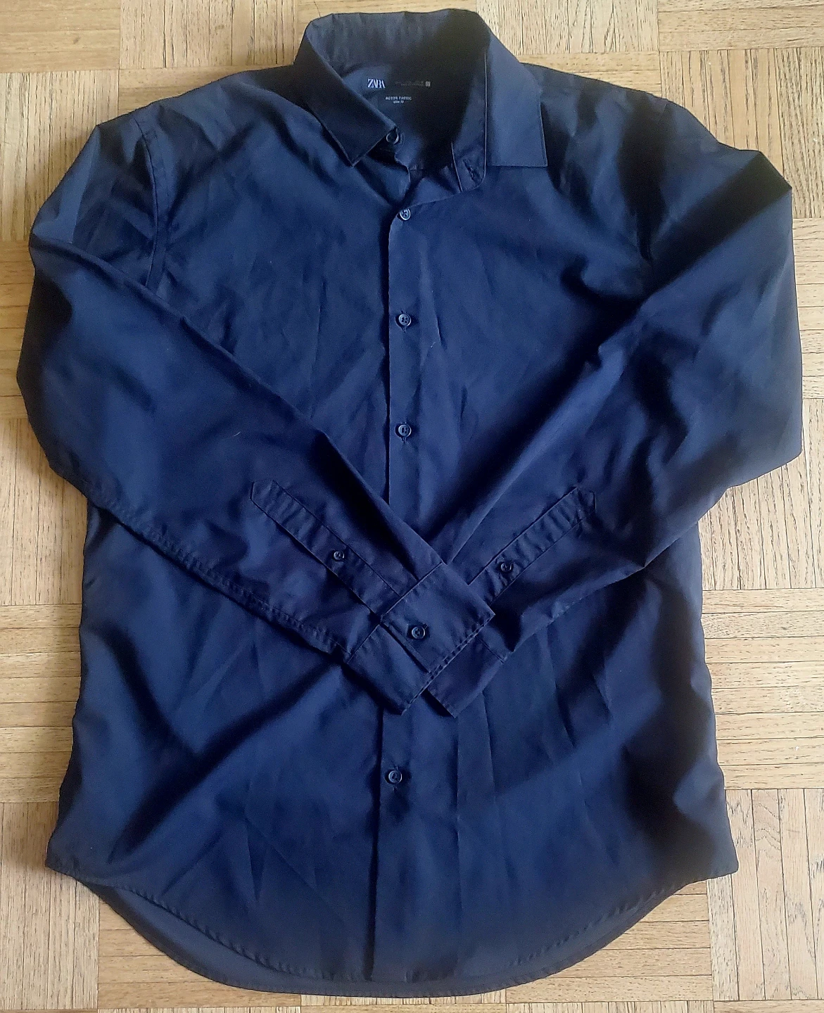 Men's Black Button-Up Shirt- Zara
