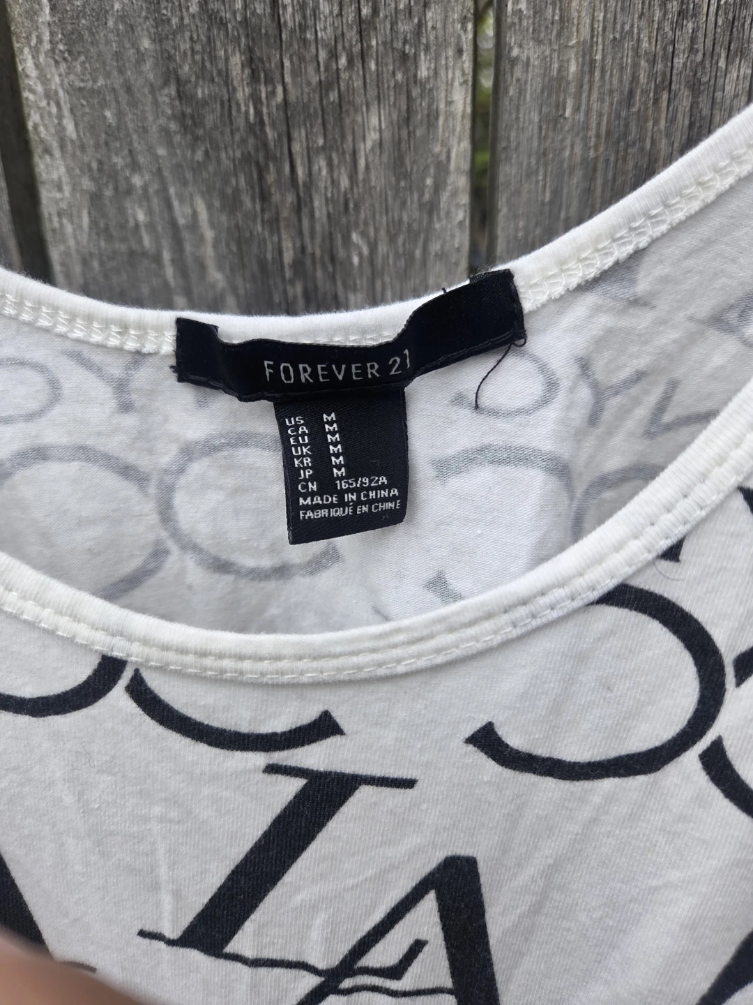 Forever 21 White City Print Crop Top - Size Medium - photo 3