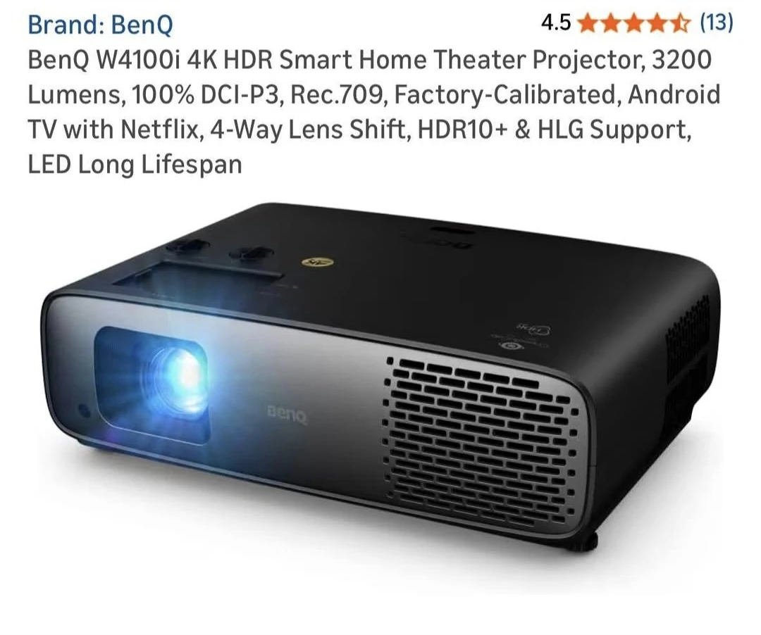 BenQ W4100i 4K HDR Smart Home Theater Projector