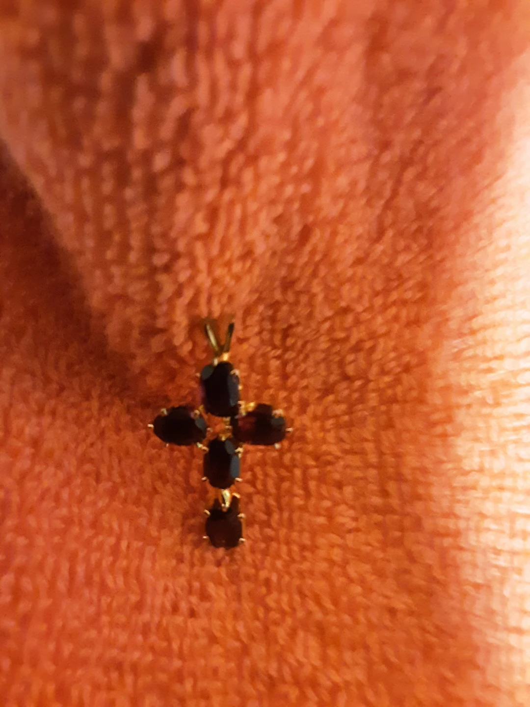 Garnet Cross Pendant