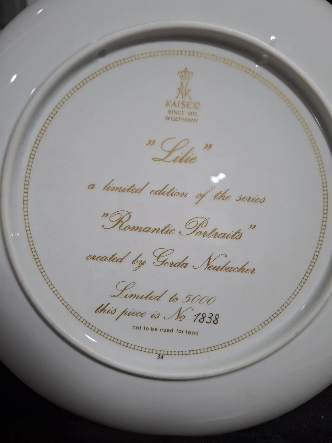Kaiser Porcelain Plate "Lilie" - Limited Edition - photo 2