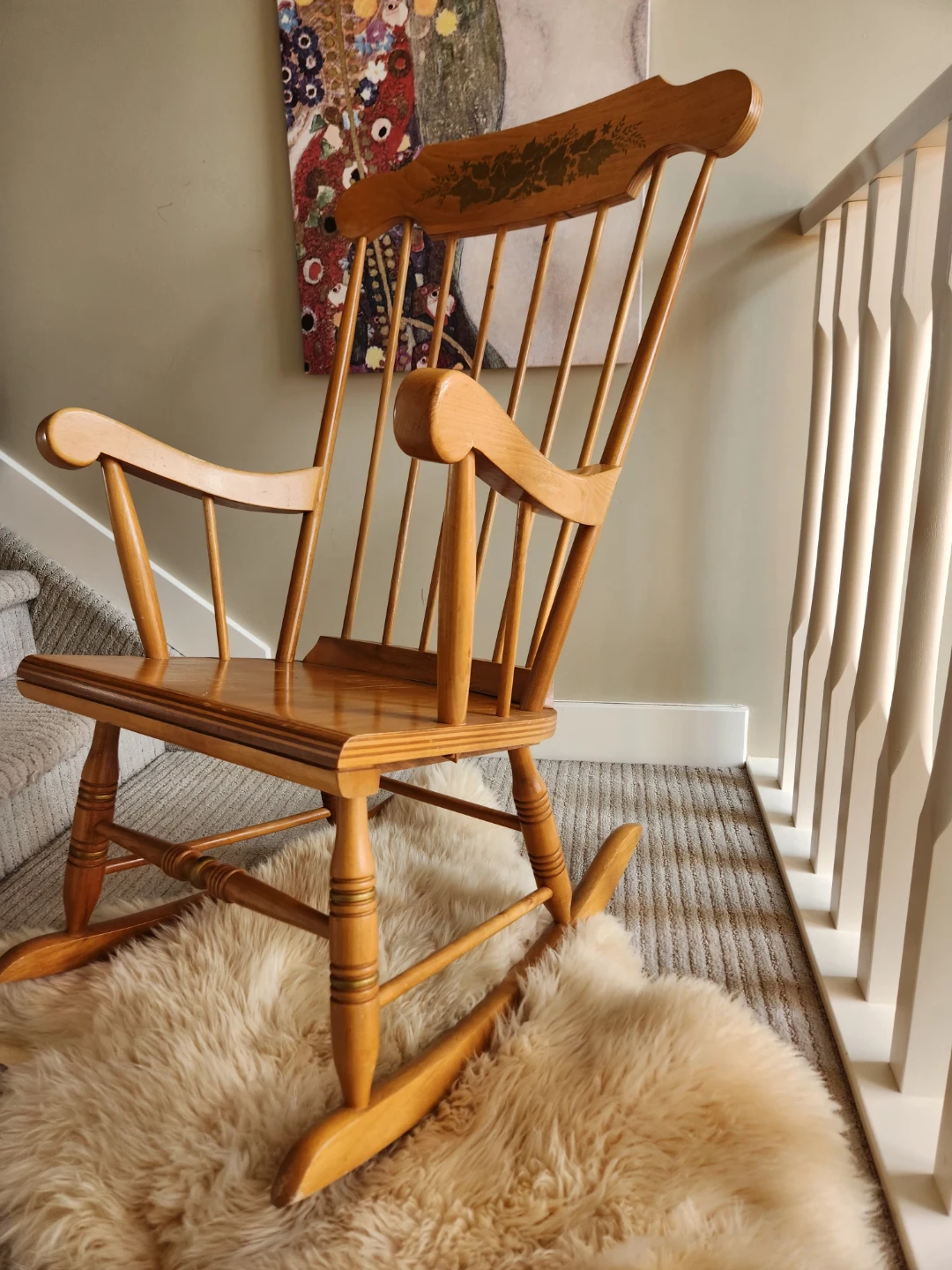NICHOLS & STONE  mid-century Colonial style BOSTON ROCKER