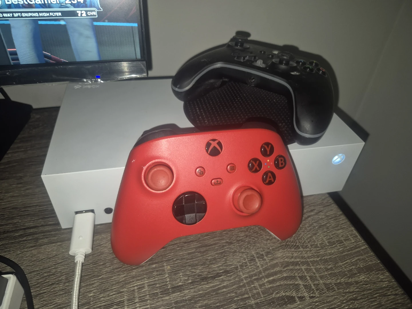 Xbox Series S Console with Red and Black Controllers - photo 3