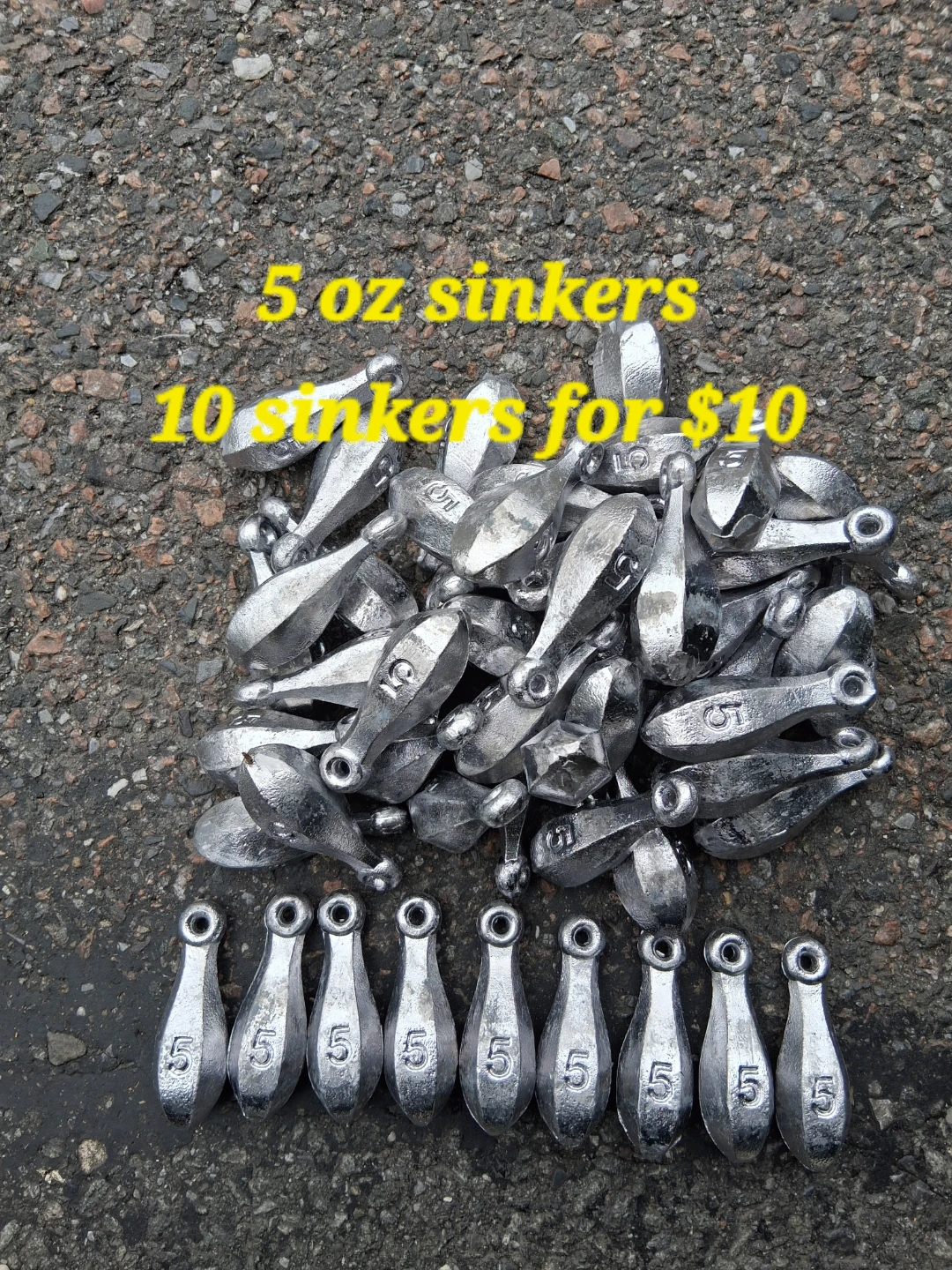 10 x 5 oz Fishing Sinkers