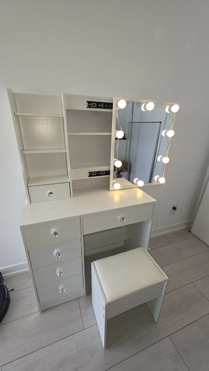 Makeup Vanity with Lights and Stool - photo 4