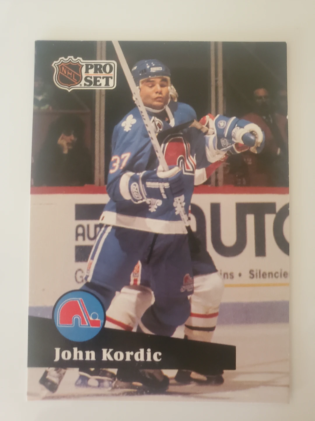 1991 Pro Set Hockey Card John Kordic Quebec Nordiques