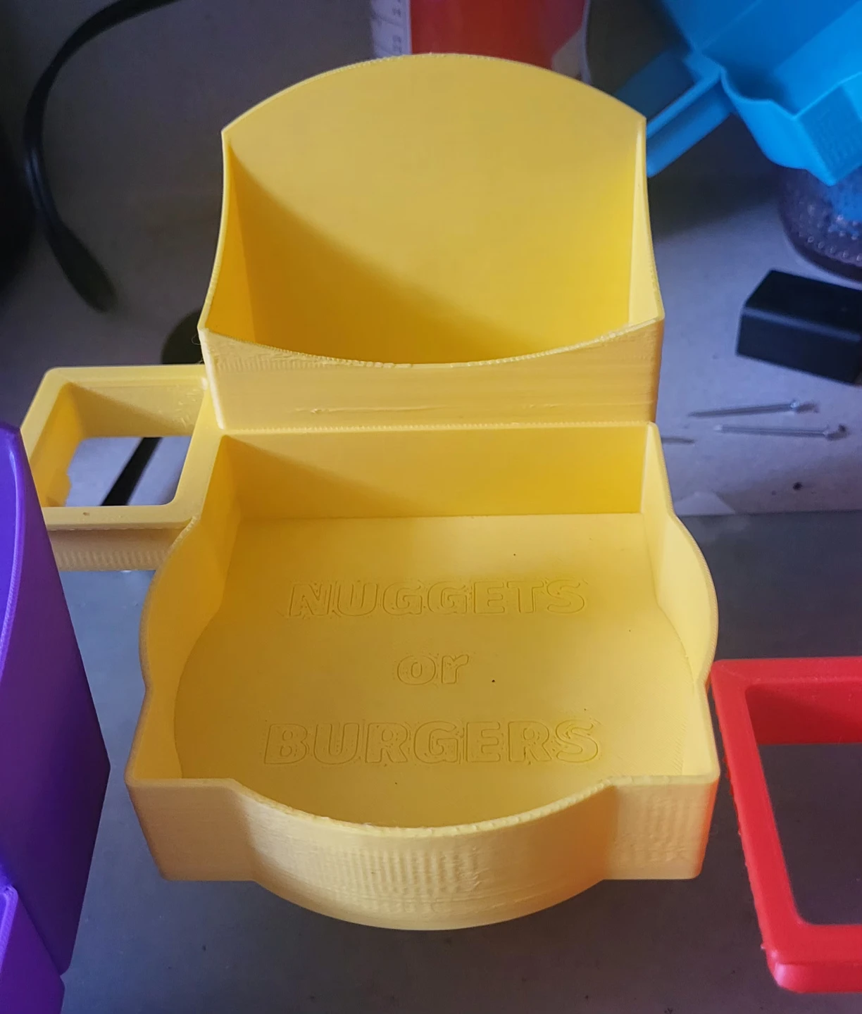 Burger chicken nuggets french fries holder