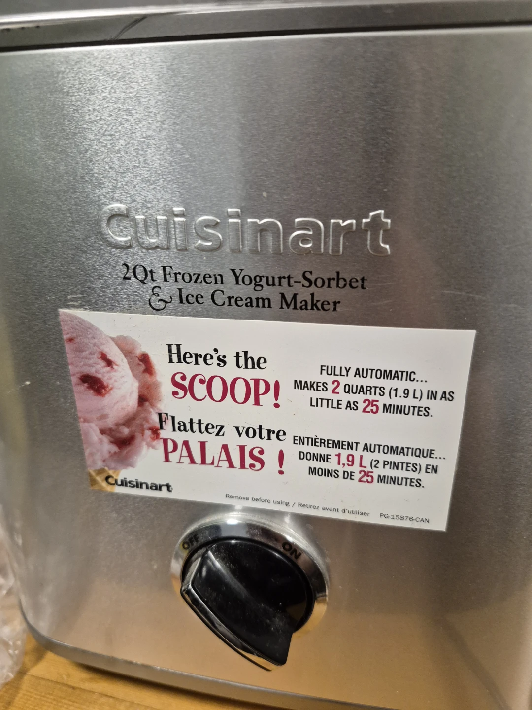 Cuisinart 2 Qt Frozen Yogurt-Sorbet & Ice Cream Maker - photo 2