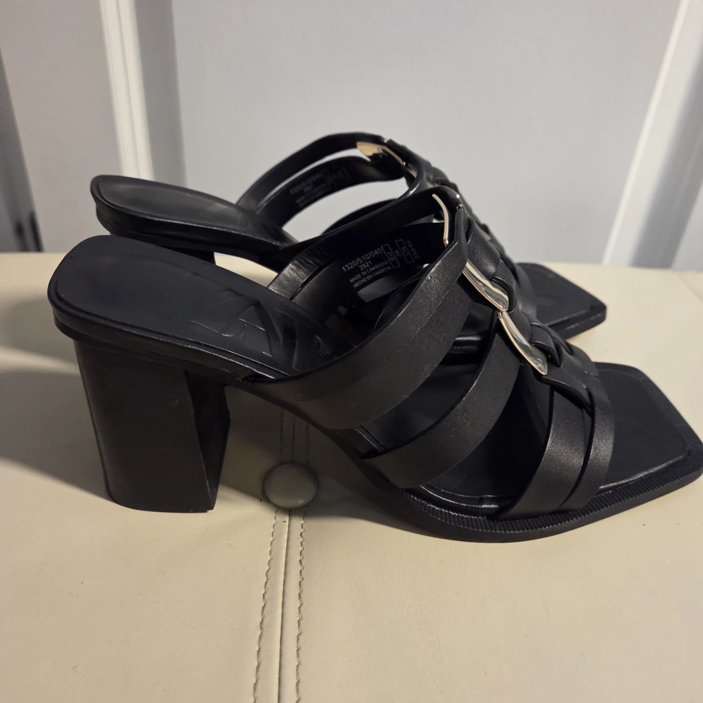 ZARA Black Woven Heeled Mules - photo 4