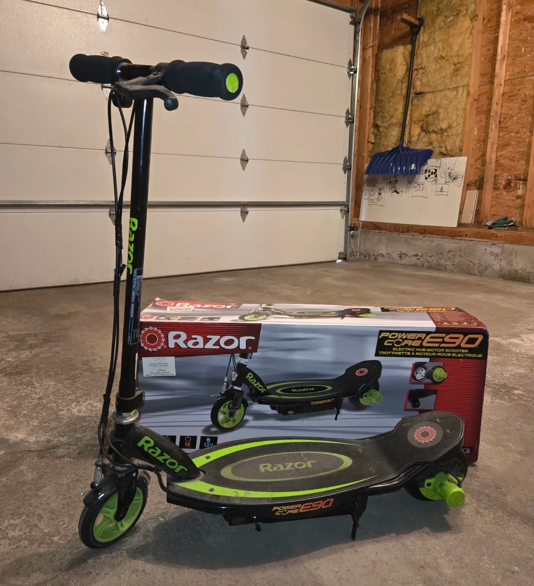 Razor Power Core E90 Electric Scooter, 16km/h, Kids, Black/Green