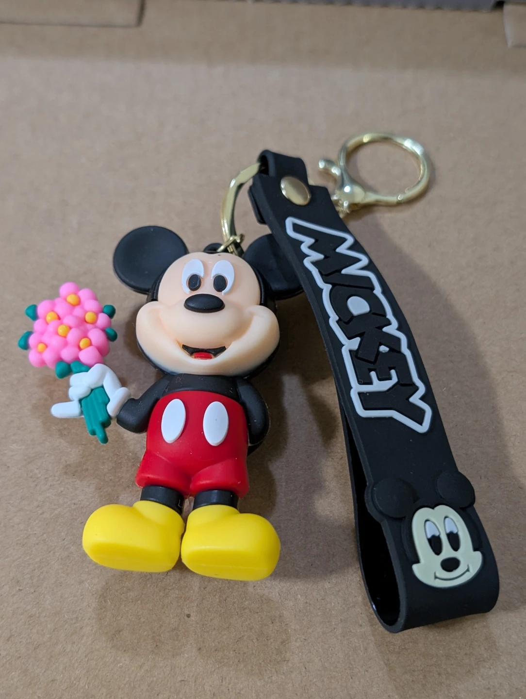 Mickey Mouse Keychain with Flowers