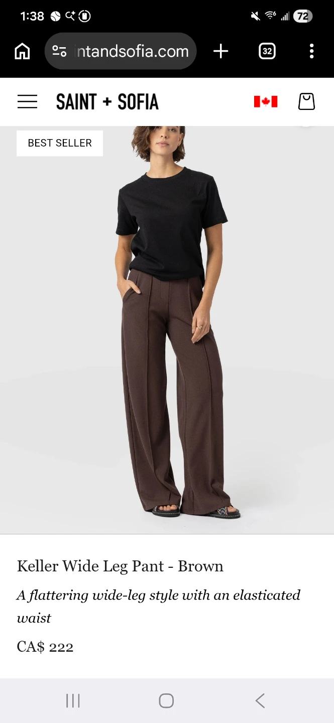 BNWT Saint + Sophia Wide Legged Trousers US4 - photo 4